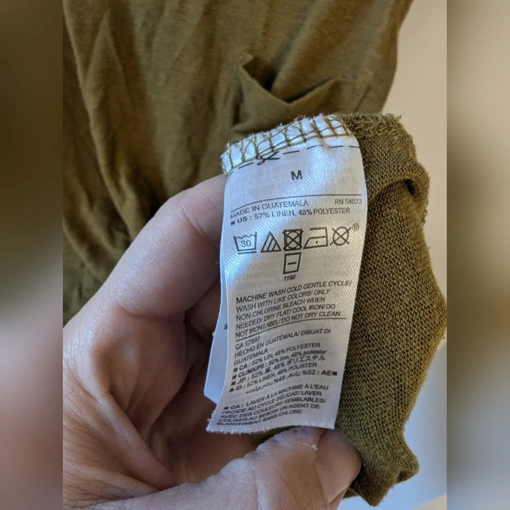 Old Navy Linen Blend Chartreuse Tank - Picture 2 of 5
